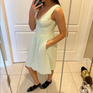 Jcrew Mint green seersucker dress with pockets!